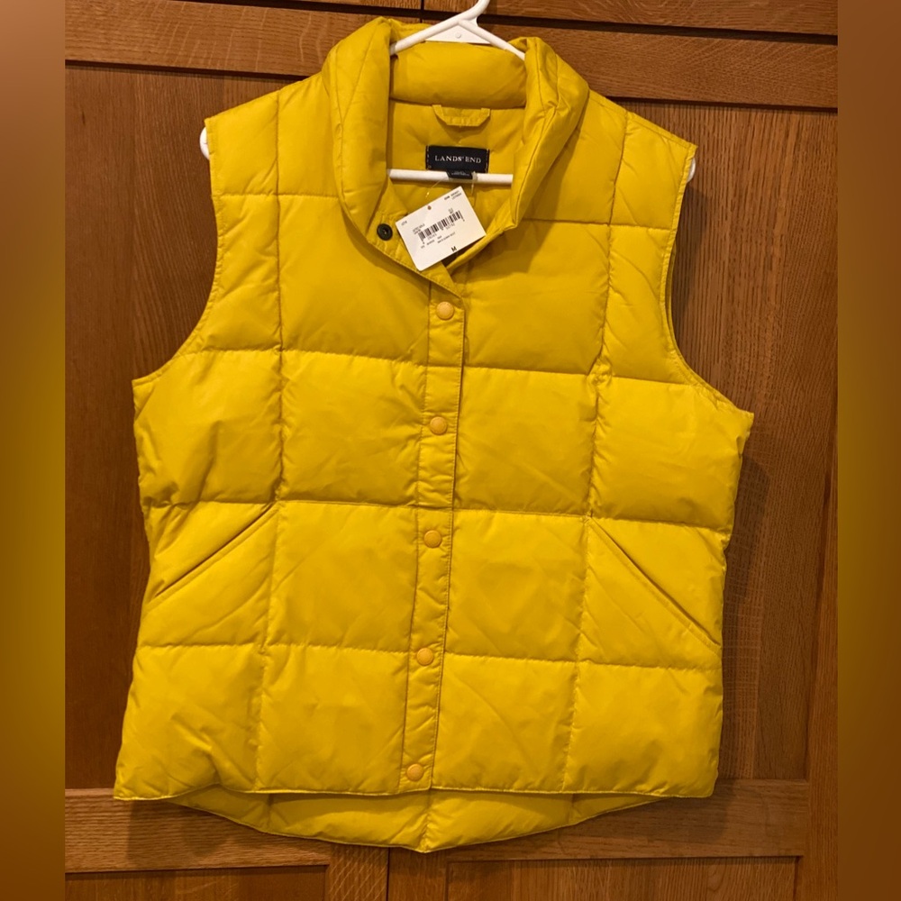 Lands' End Yellow Quilted Vest